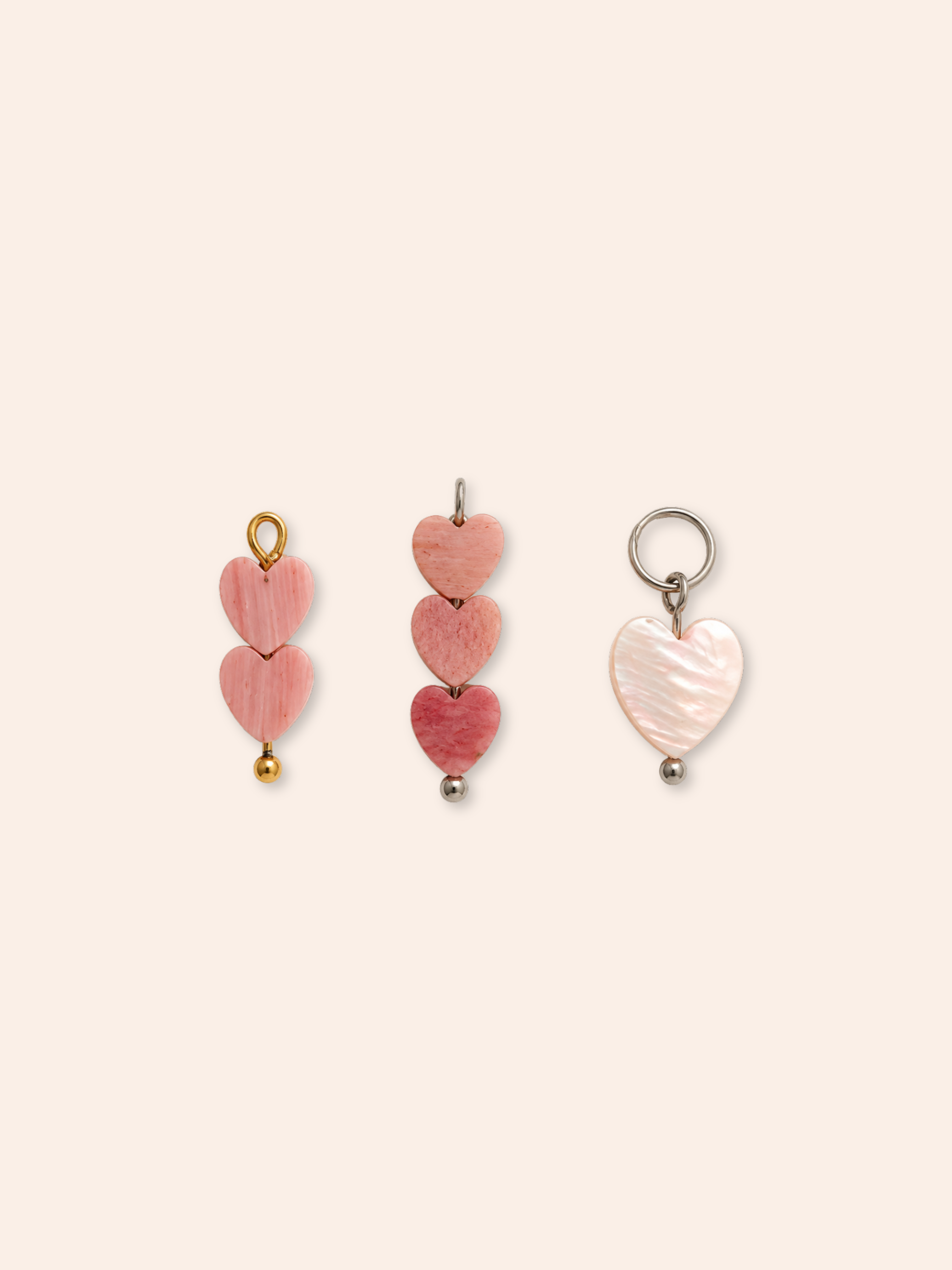 Ciondolo Cuore Rosa - Madreperla