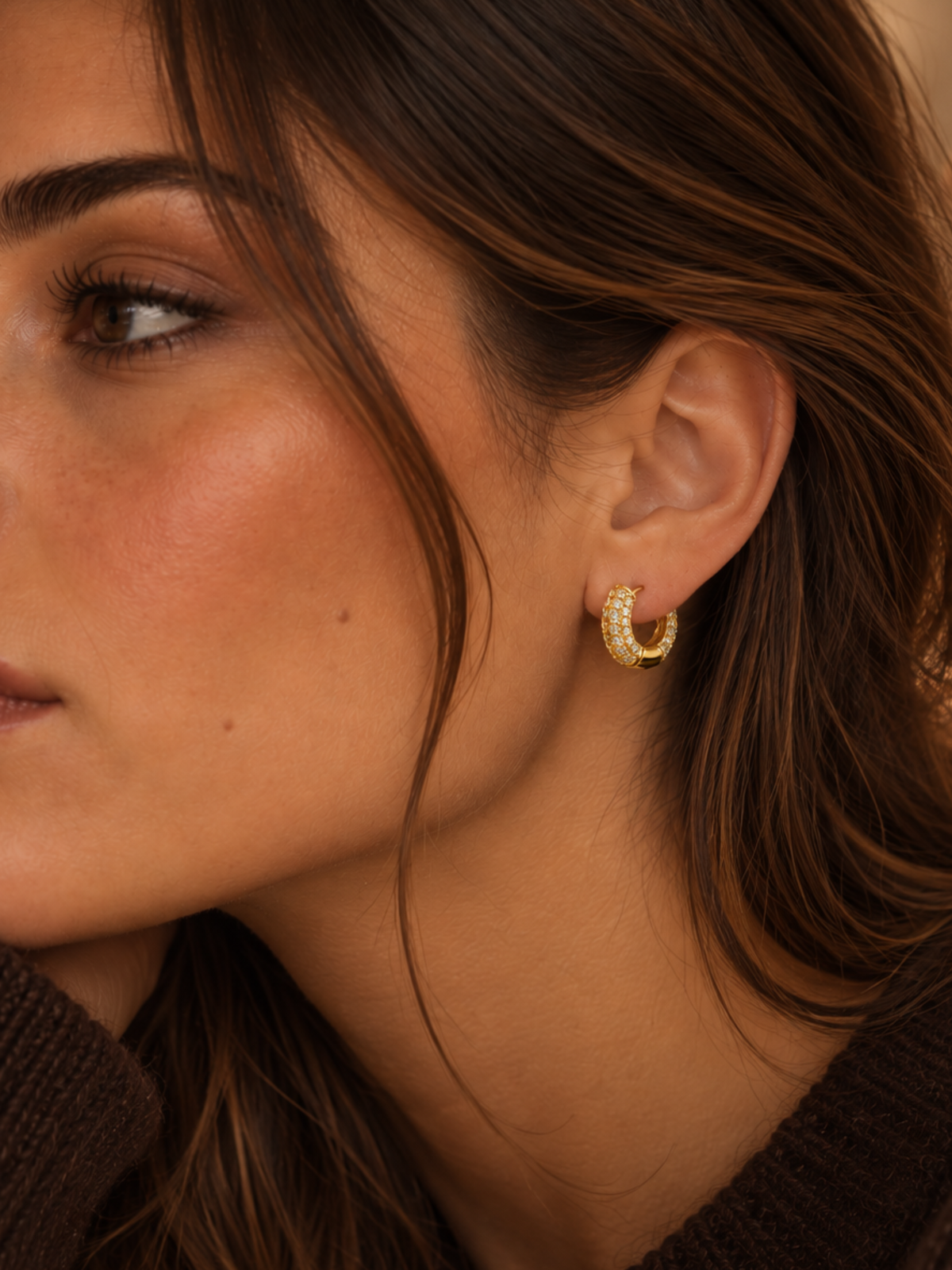Orecchini Hoop Cristallo