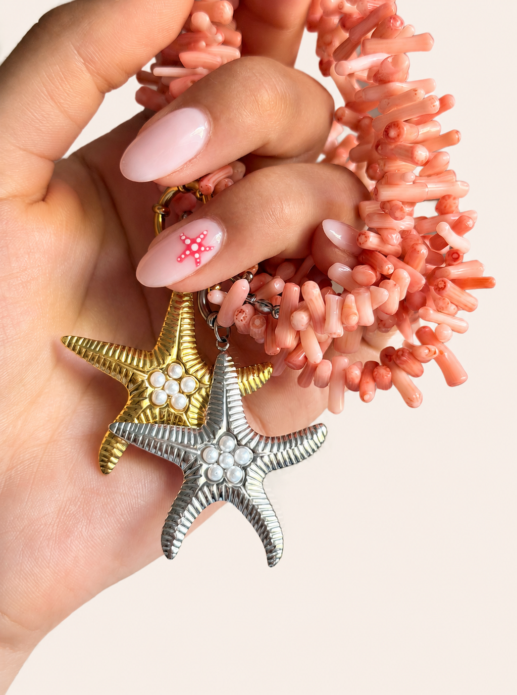 Collana Ariel Rosa – Corallo Bamboo & Stella Marina