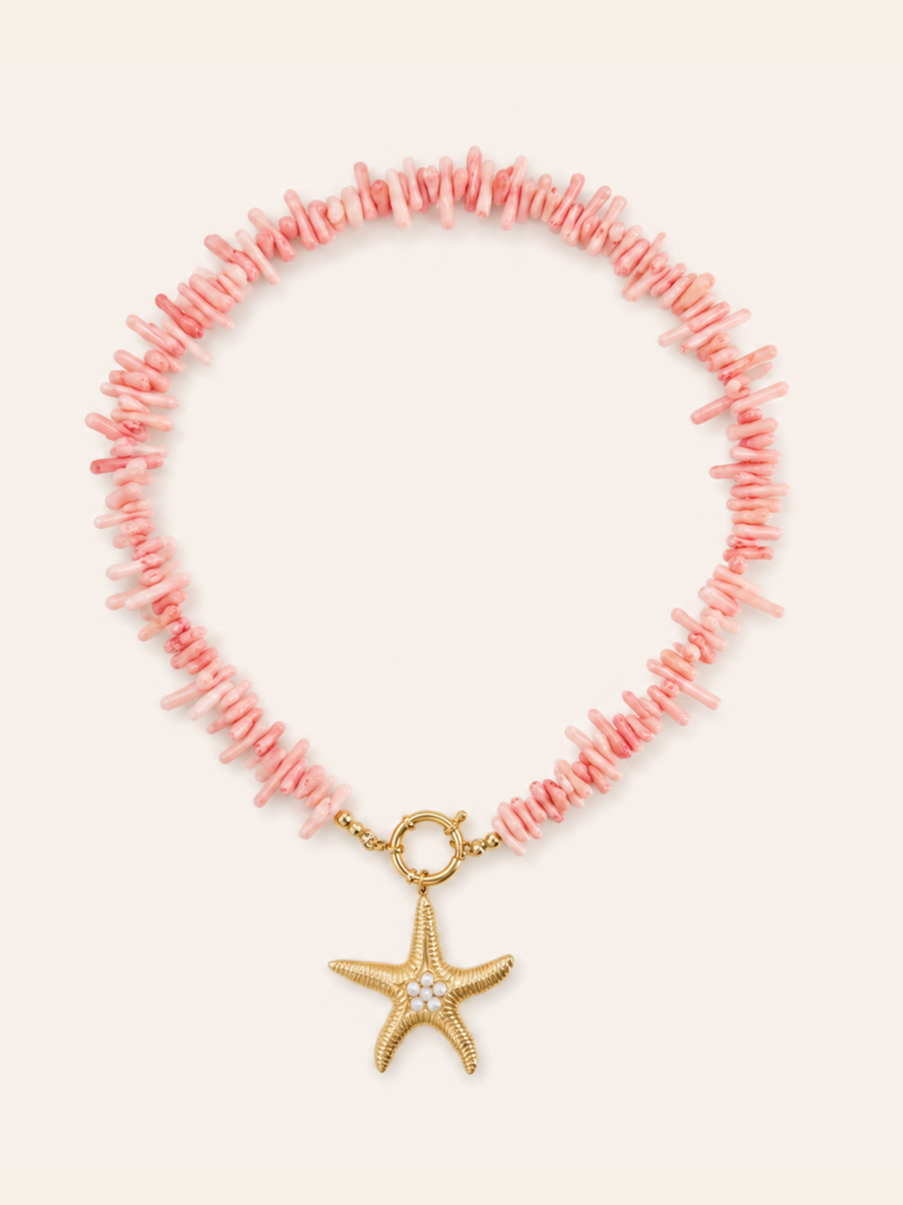 Collana Ariel Rosa – Corallo Bamboo & Stella Marina