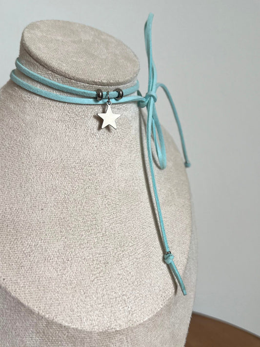 Choker Celest Silver Star