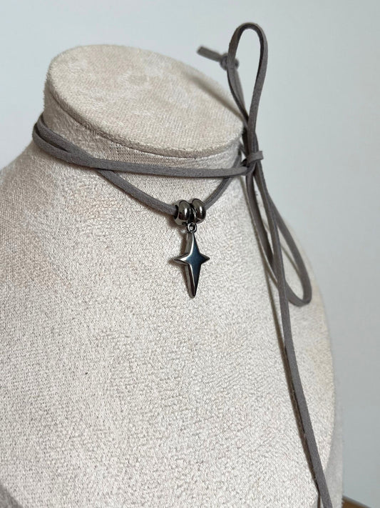 Choker Grigio Silver Star