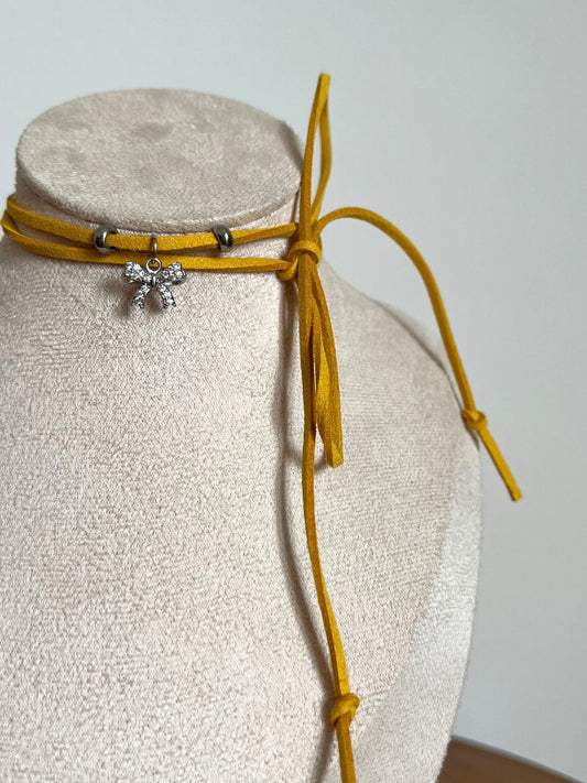 Choker Senape Silver Bow