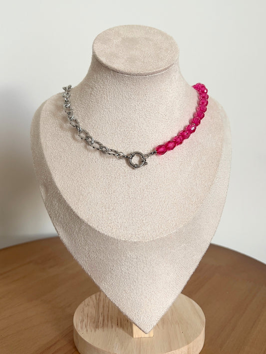 Collana Fucsia Silver Personalizzabile