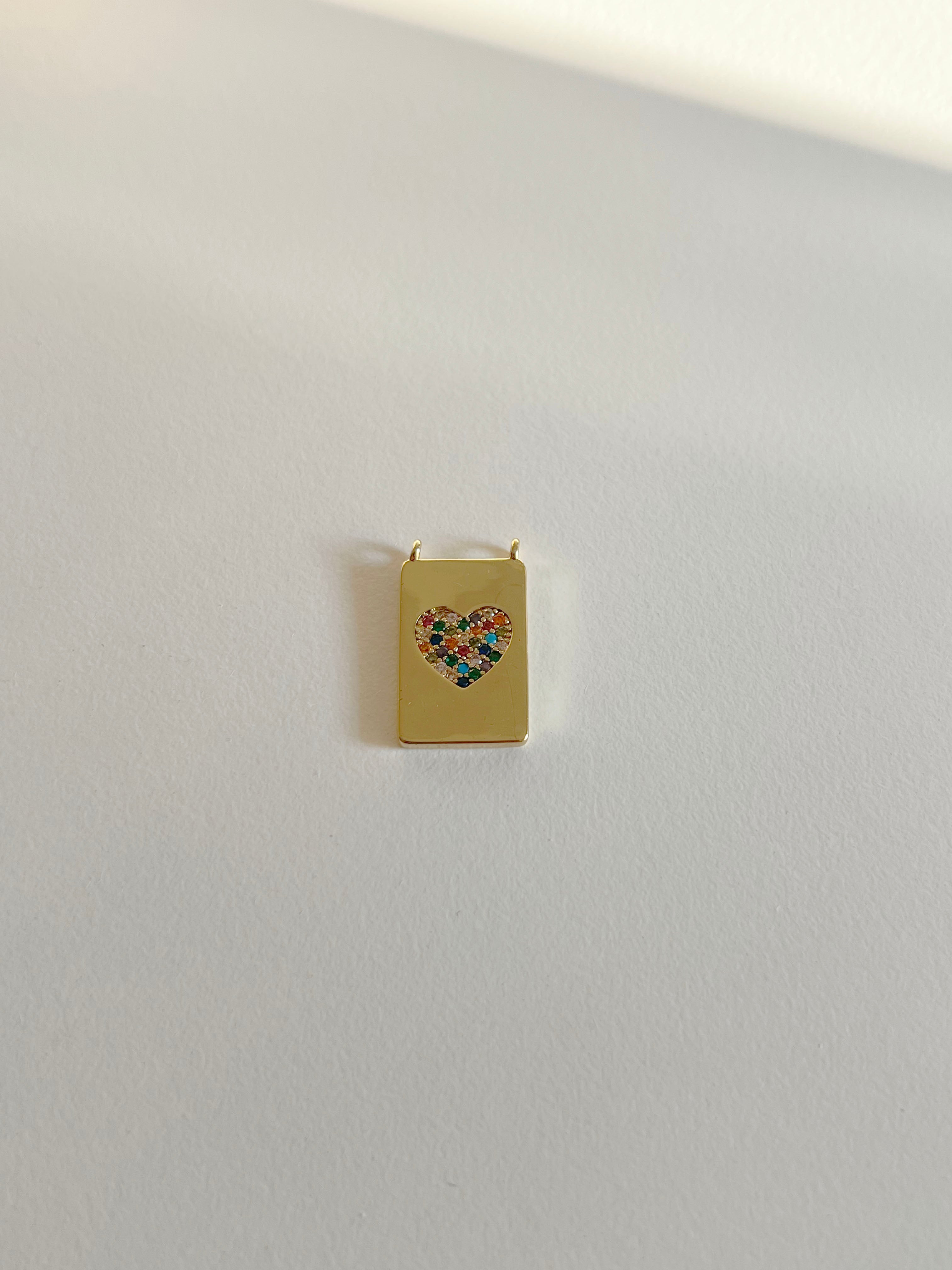 Ciondolo Medaglia Cuore Multicolor